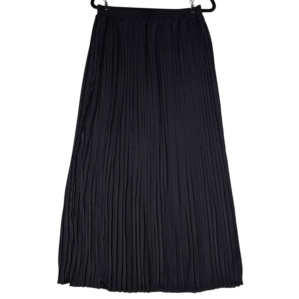 41 Hawthorn Skirt Womens M Black Pleated Maxi Elastic Waist Dress Flowy Ankle - Picture 4 of 10